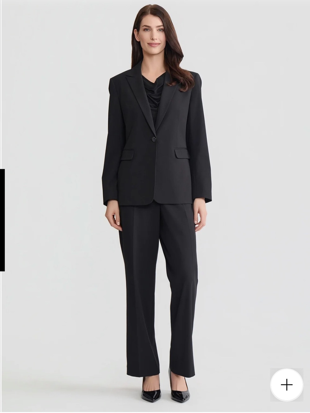 Vintage inspired Corporate Office Siren Chic Black Power Suit Set Size 12
